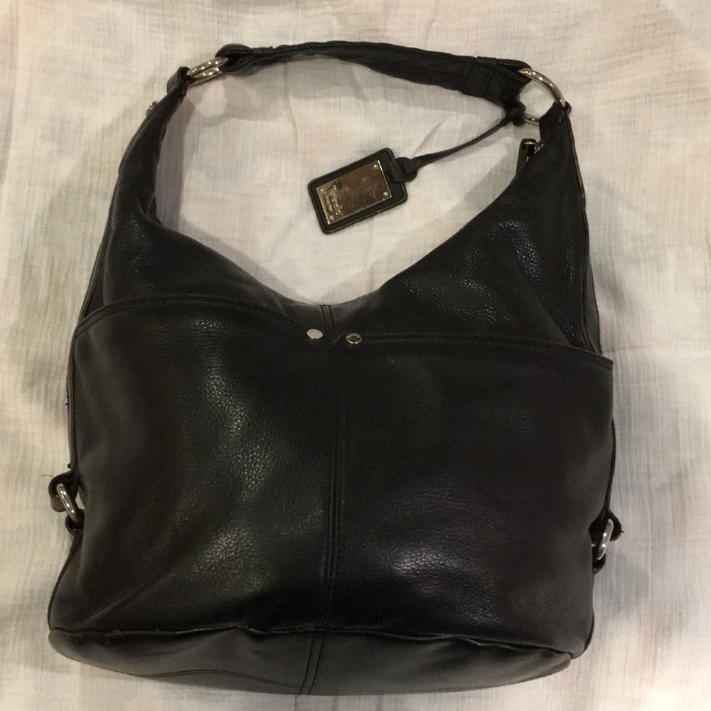 Tignanello Hobo Purse Black Leather